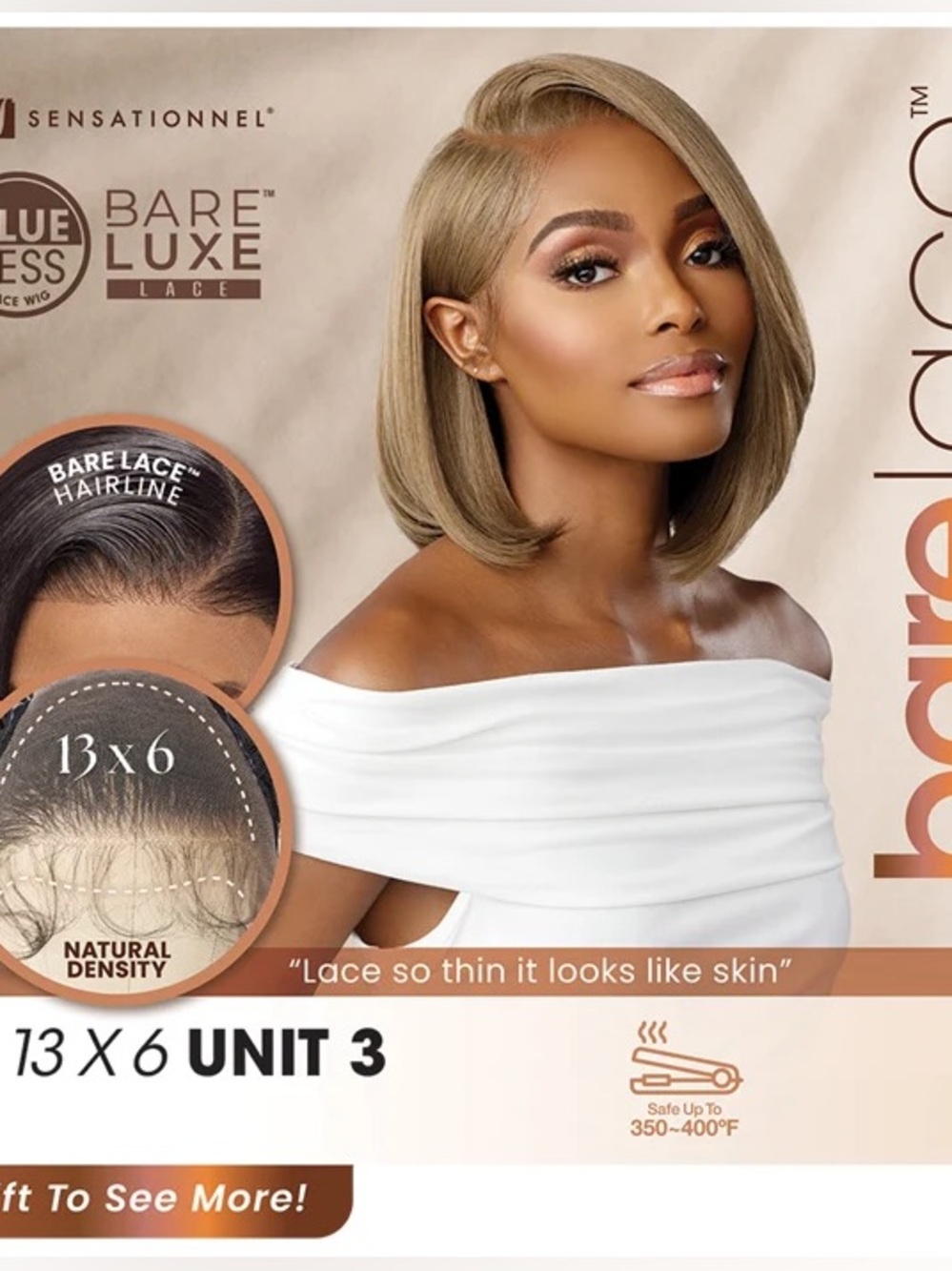 Sensationnel  Bare Lace Extra Transparent Luxe 13X6 Lace Front Wig-Black - Picture 7 of 11